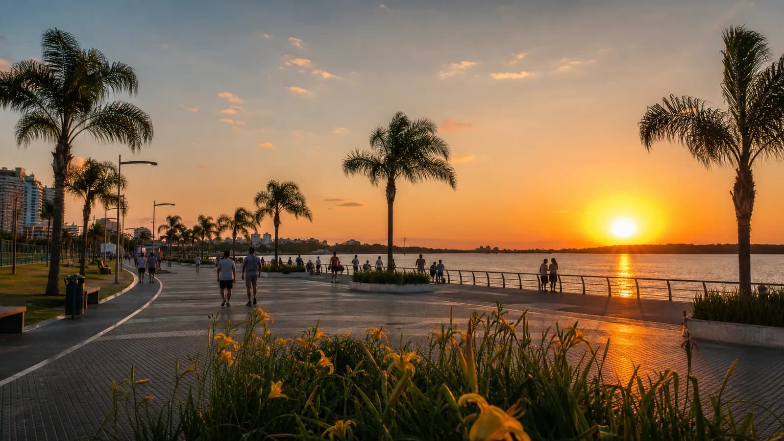 La Costanera de Encarnación al atardecer